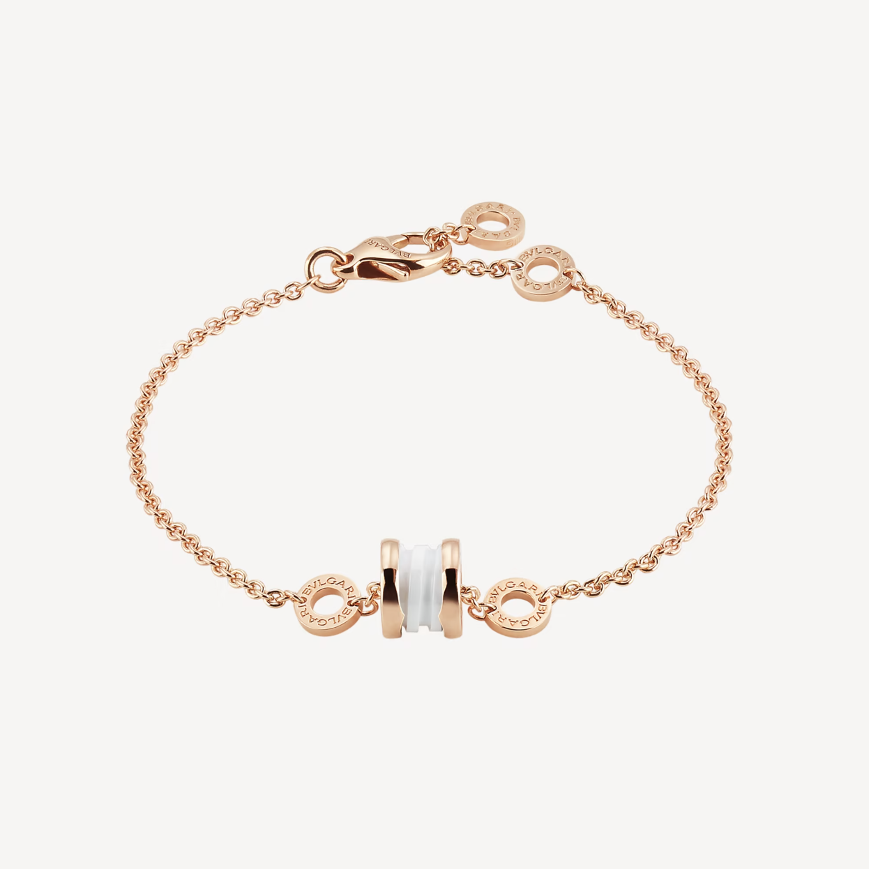 [Agudo Jewelry]ZERO 1 SOFT PINK GOLD AND WHITE CERAMIC BRACELET