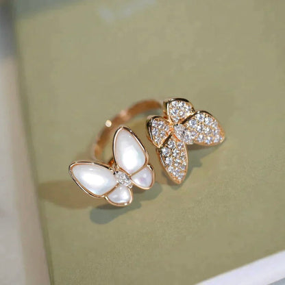 [Agudo Jewelry]TWIN BUTTERFLY DIAMOND MOP RING