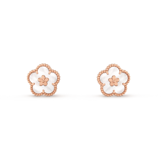 [Agudo Jewelry]LUCKY PINK GOLD WHITE MOP EARRINGS