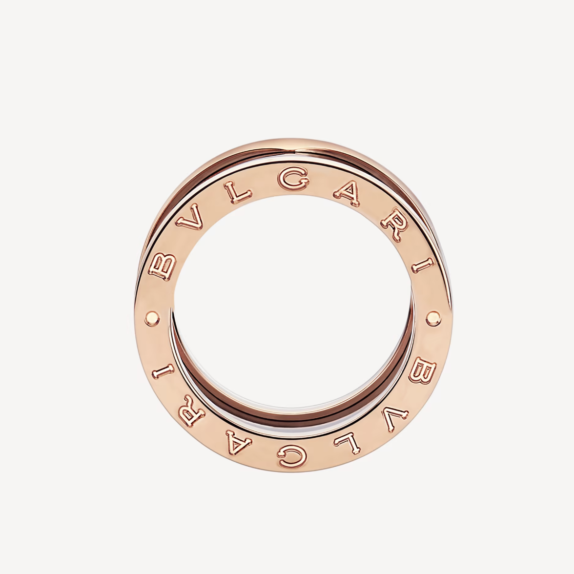 [Agudo  Jewelry]ZERO 1 FOUR-BAND LOOPS AND BLACK CERAMIC SPIRAL PINK GOLD RING