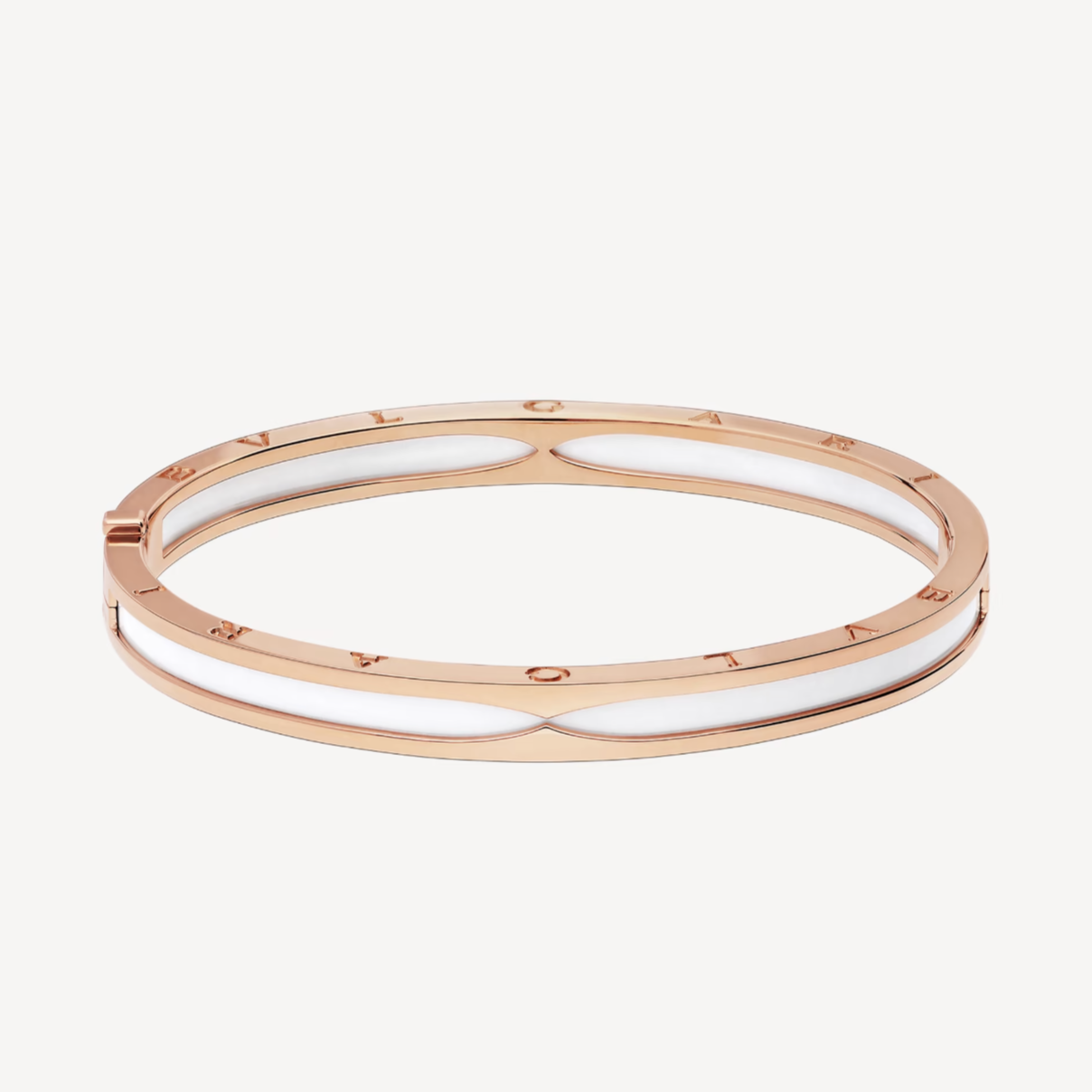 [Agudo Jewelry]ZERO 1 PINK GOLD WITH WHITE CERAMIC BRACELET