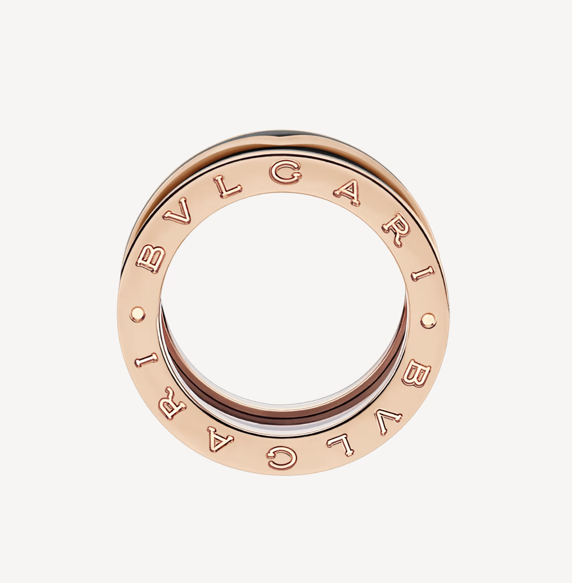 [Agudo  Jewelry]ZERO 1 TWO-BAND WITH MATTE BLACK CERAMIC PINK GOLD RING