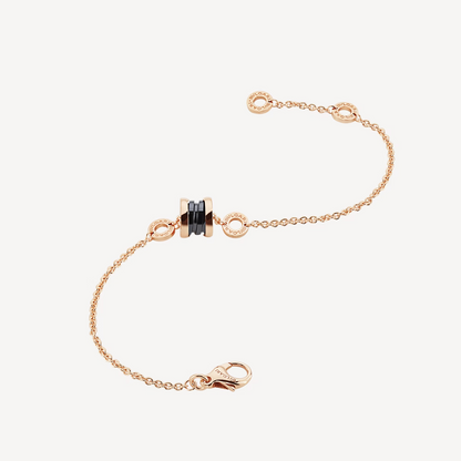 [Agudo Jewelry]ZERO 1 SOFT PINK GOLD AND BLACK CERAMIC BRACELET