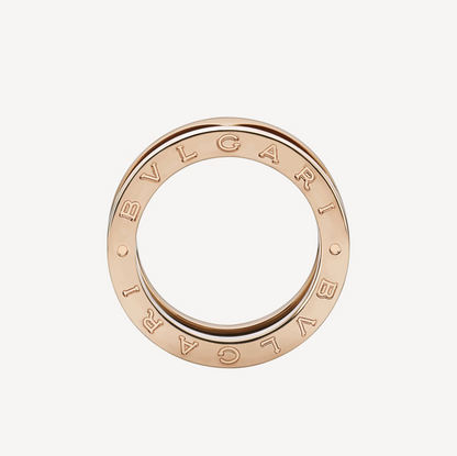 [Agudo  Jewelry]ZERO 1 TWO-BAND LOOPS AND BLACK CERAMIC PINK GOLD RING