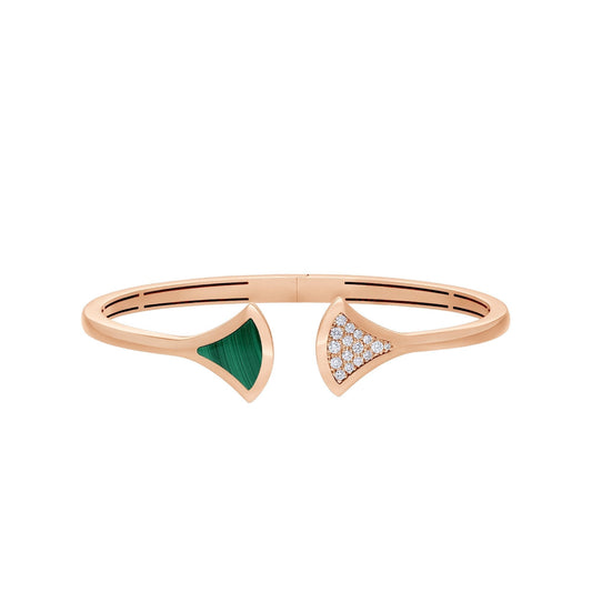 [Agudo Jewelry]DREAM BRACELET OPEN MALACHITE PINK GOLD