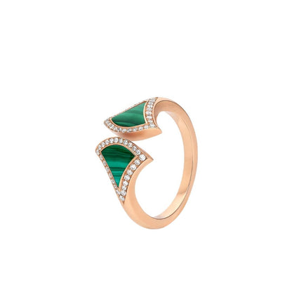 [Agudo  Jewelry]DREAM MALACHITE DIAMOND OPEN RING