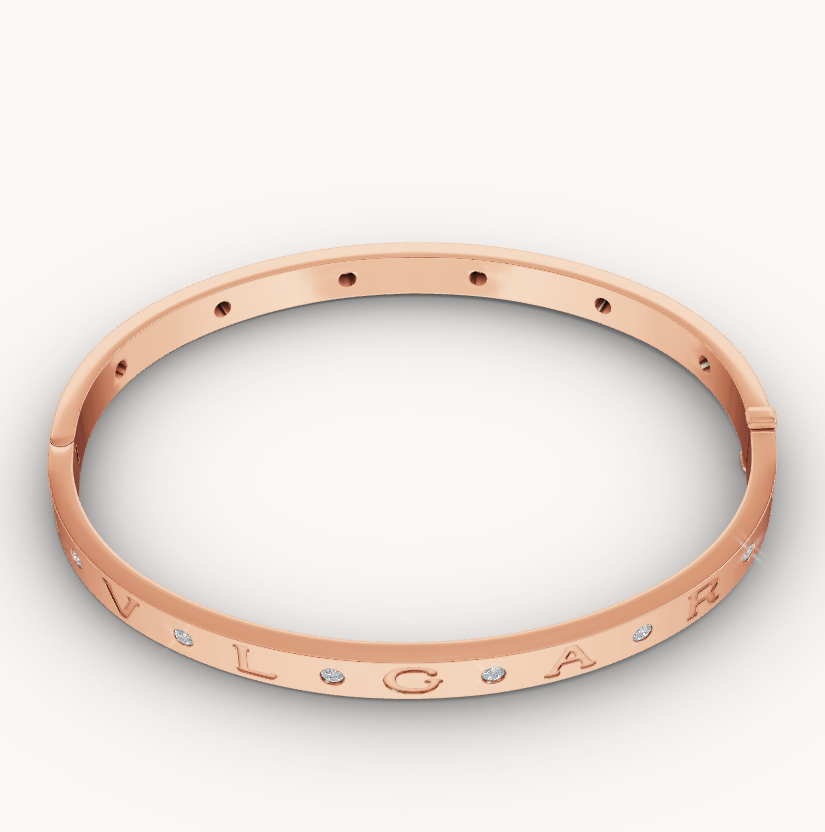 [Agudo Jewelry]ZERO 1 PINK GOLD 12 DIAMONDS BRACELET