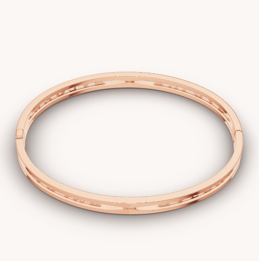 [Agudo Jewelry]ZERO 1 SPIRAL LOGO PINK GOLD BRACELET