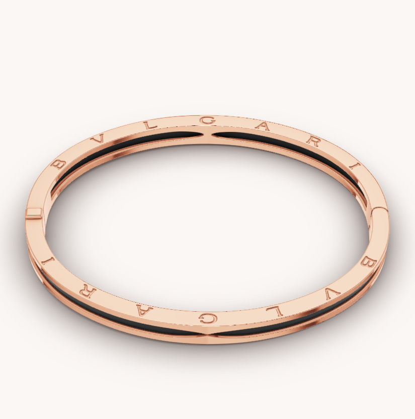 [Agudo Jewelry]ZERO 1 PINK GOLD WITH BLACK CERAMIC BRACELET