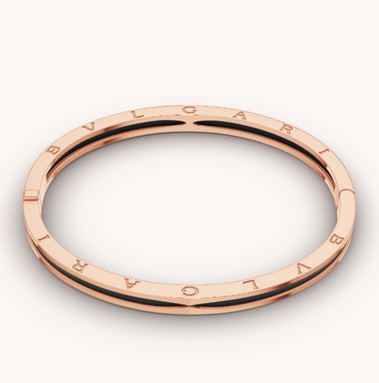 [Agudo Jewelry]ZERO 1 PINK GOLD WITH BLACK CERAMIC BRACELET