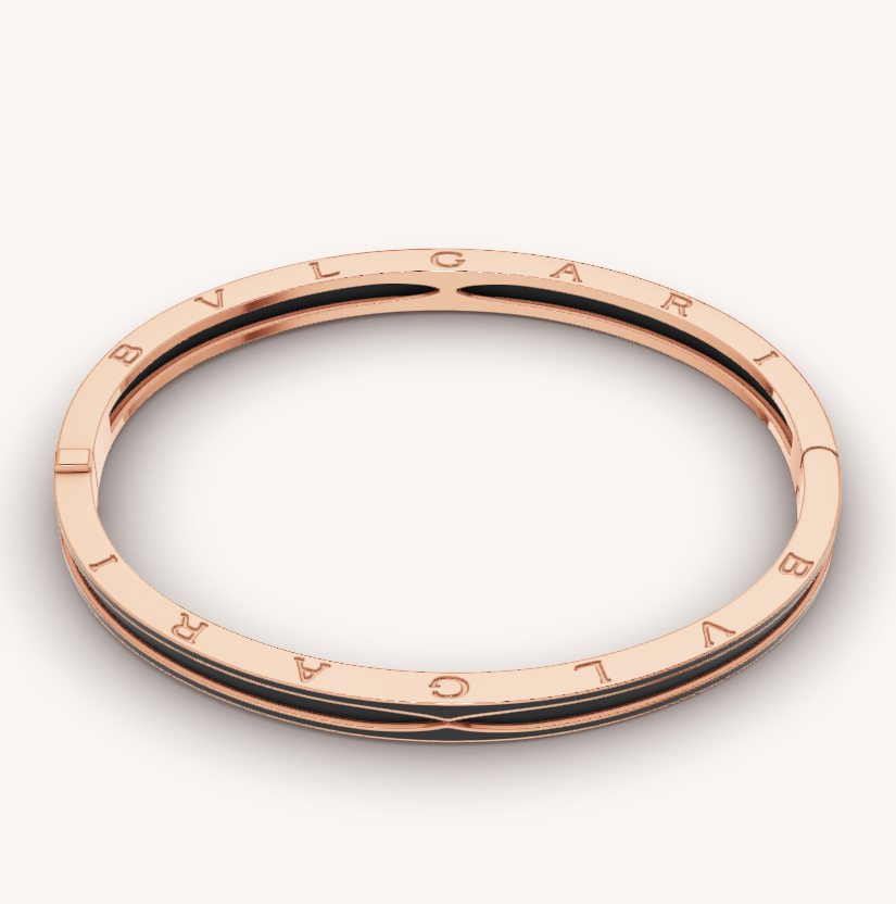 [Agudo Jewelry]ZERO 1 PINK GOLD WITH MATTE BLACK CERAMIC BRACELET