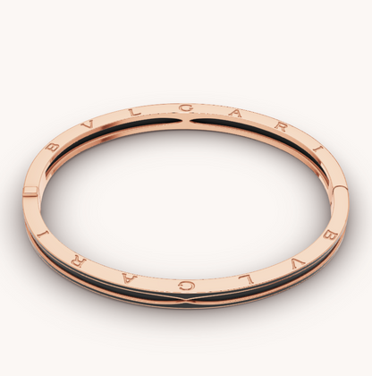 [Agudo Jewelry]ZERO 1 PINK GOLD WITH MATTE BLACK CERAMIC BRACELET