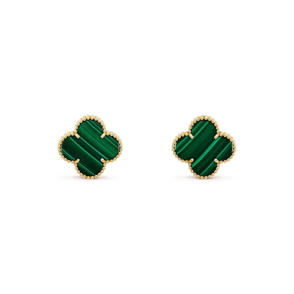 [Agudo Jewelry]CLOVER MINI 9.5MM MALACHITE  EARRINGS