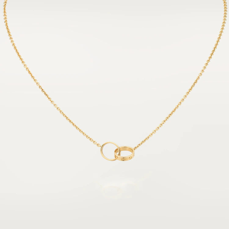 [Agudo Jewelry]LOVE NECKLACE DOUBLE RING GOLD