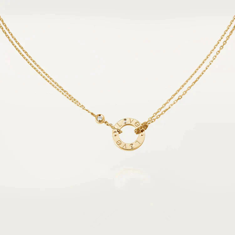 [Agudo Jewelry]LOVE NECKLACE 16MM 2 DIAMONDS