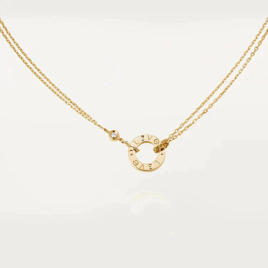 [Agudo Jewelry]LOVE NECKLACE 16MM 2 DIAMONDS