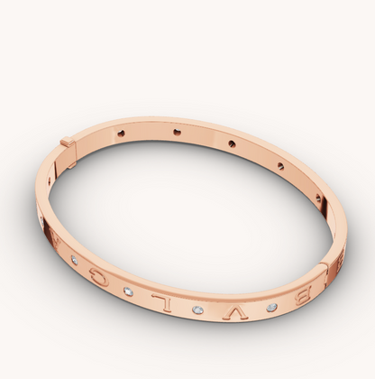 [Agudo Jewelry]ZERO 1 PINK GOLD 12 DIAMONDS BRACELET