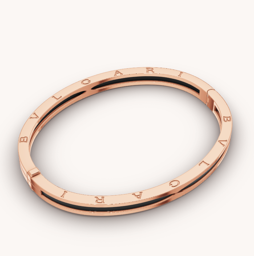 [Agudo Jewelry]ZERO 1 PINK GOLD WITH BLACK CERAMIC BRACELET