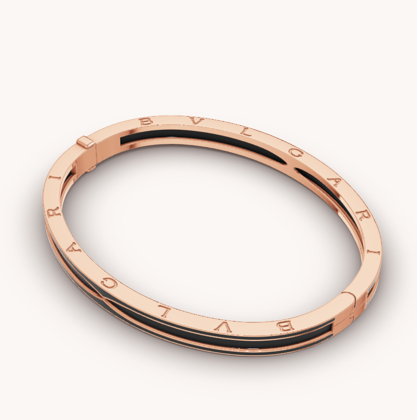 [Agudo Jewelry]ZERO 1 PINK GOLD WITH MATTE BLACK CERAMIC BRACELET