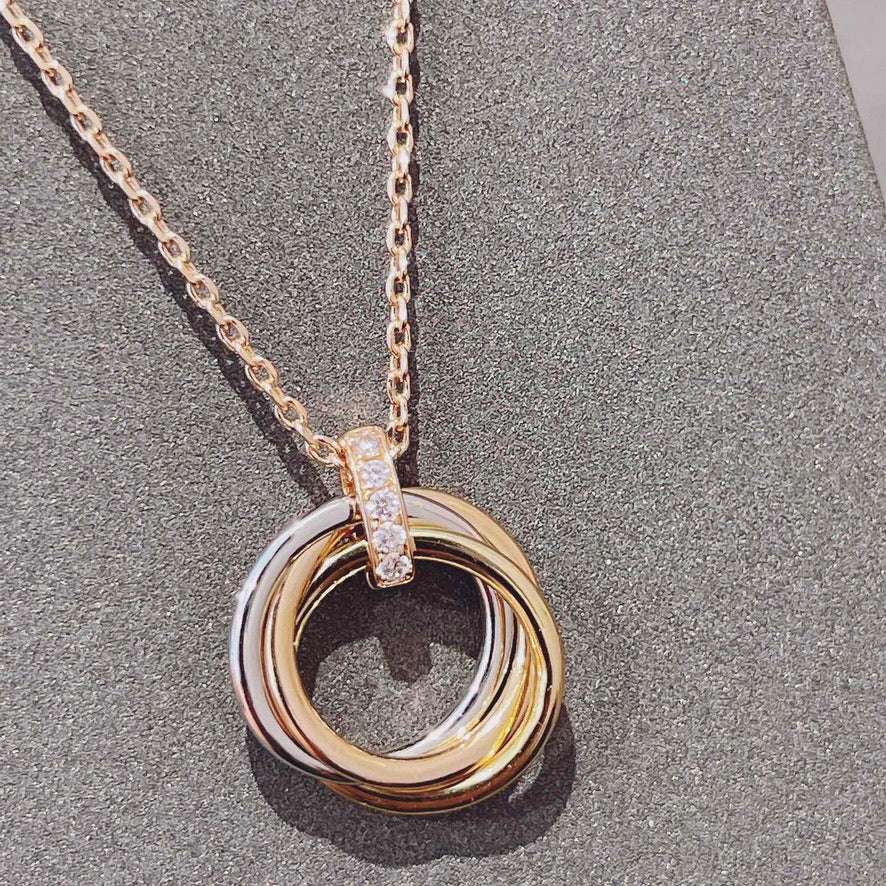 [Agudo Jewelry]TRINITY NECKLACE GOLD  DIAMONDS