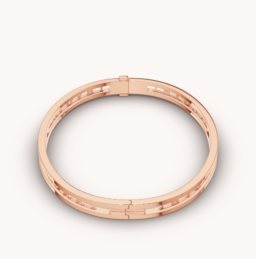 [Agudo Jewelry]ZERO 1 SPIRAL LOGO PINK GOLD BRACELET