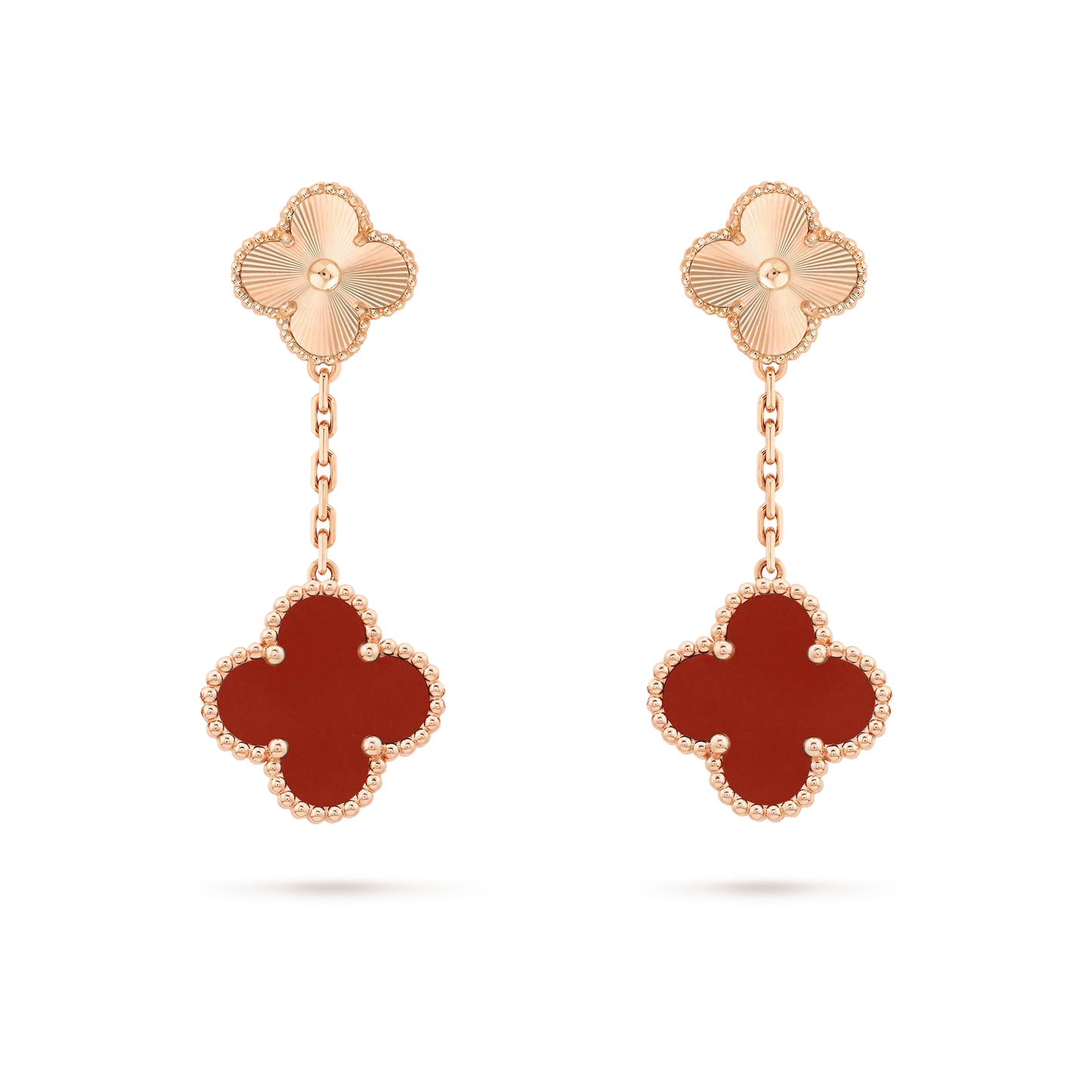 [Agudo Jewelry]CLOVER 2 MOTIF  LASER CARNELIAN EARRINGS