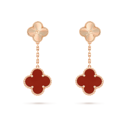 [Agudo Jewelry]CLOVER 2 MOTIF  LASER CARNELIAN EARRINGS