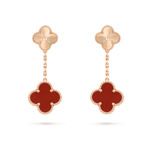 [Agudo Jewelry]CLOVER 2 MOTIF  LASER CARNELIAN EARRINGS