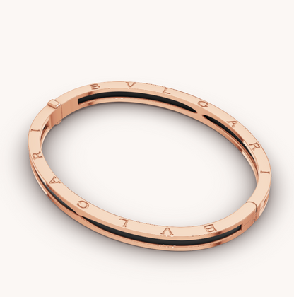 [Agudo Jewelry]ZERO 1 PINK GOLD WITH BLACK CERAMIC BRACELET