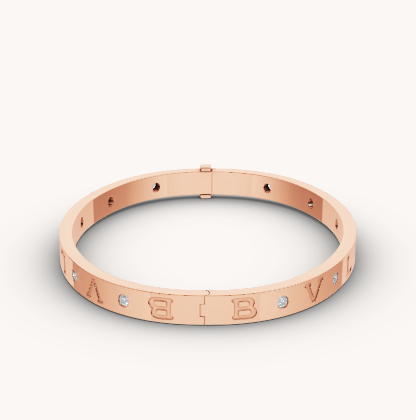 [Agudo Jewelry]ZERO 1 PINK GOLD 12 DIAMONDS BRACELET