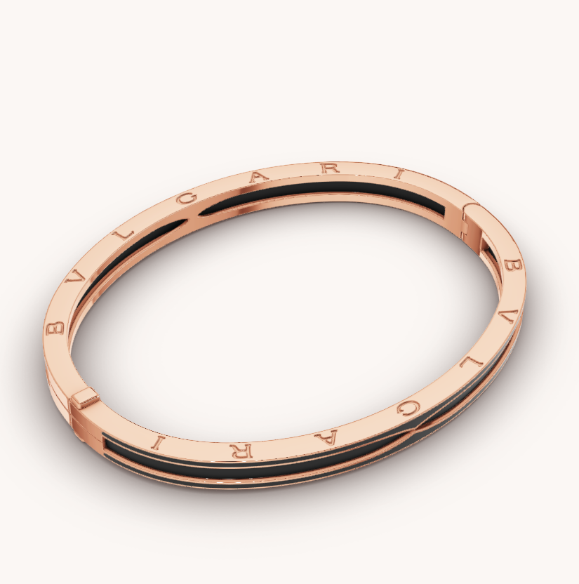 [Agudo Jewelry]ZERO 1 PINK GOLD WITH MATTE BLACK CERAMIC BRACELET