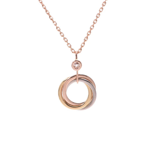 [Agudo Jewelry]TRINITY SILVER GOLD PINK GOLD NECKLACE