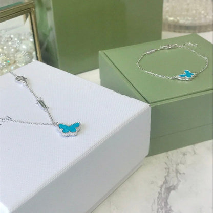 [Agudo Jewelry]BUTTERFLY TURQUOISE BUTTERFLY BRACELET SILVER