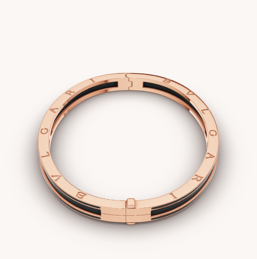 [Agudo Jewelry]ZERO 1 PINK GOLD WITH MATTE BLACK CERAMIC BRACELET