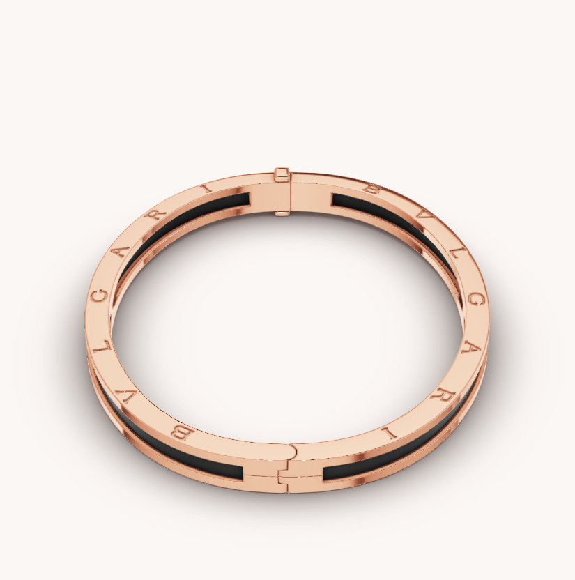 [Agudo Jewelry]ZERO 1 PINK GOLD WITH BLACK CERAMIC BRACELET