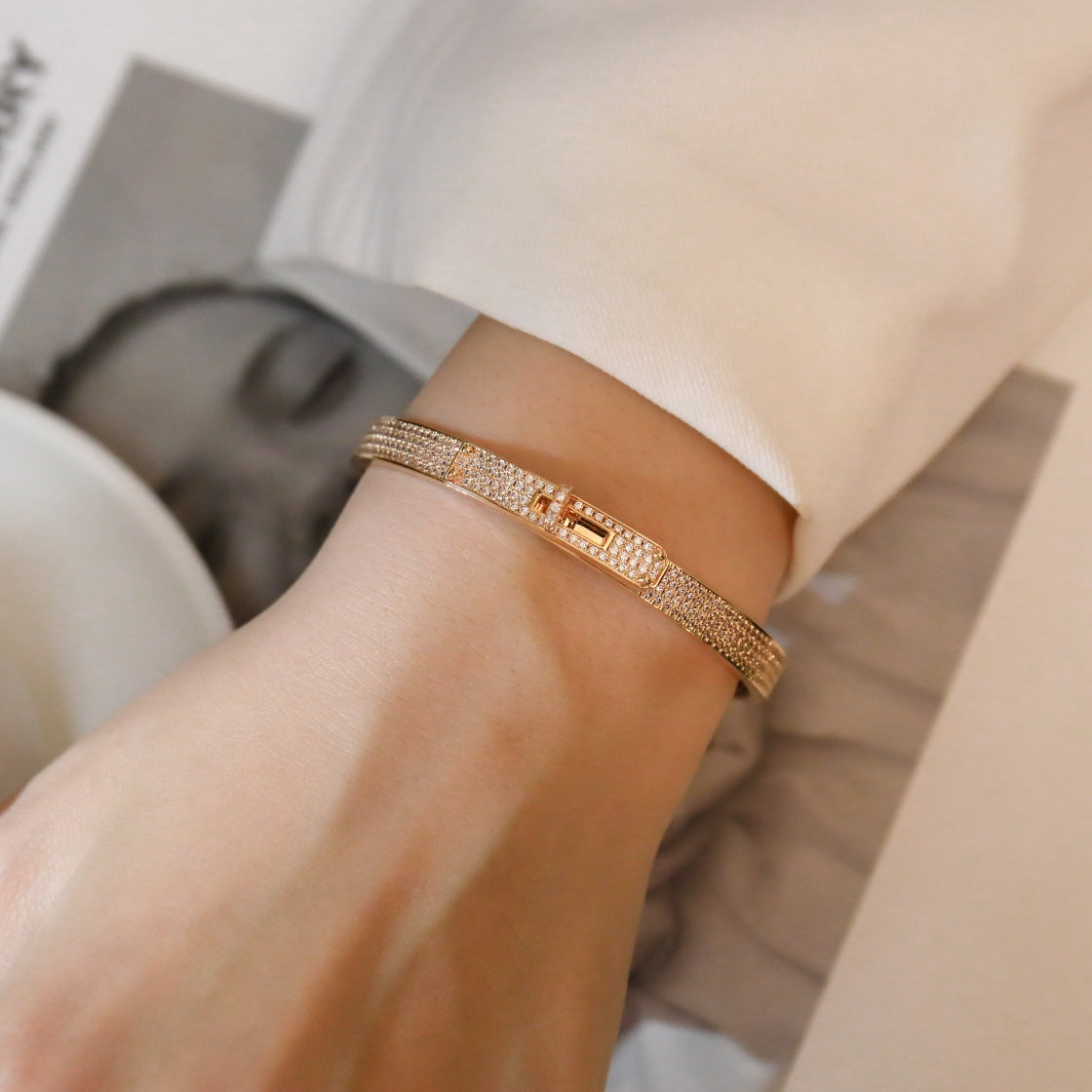 [Agudo Jewelry]KELLY BRACELET DIAMOND PAVED