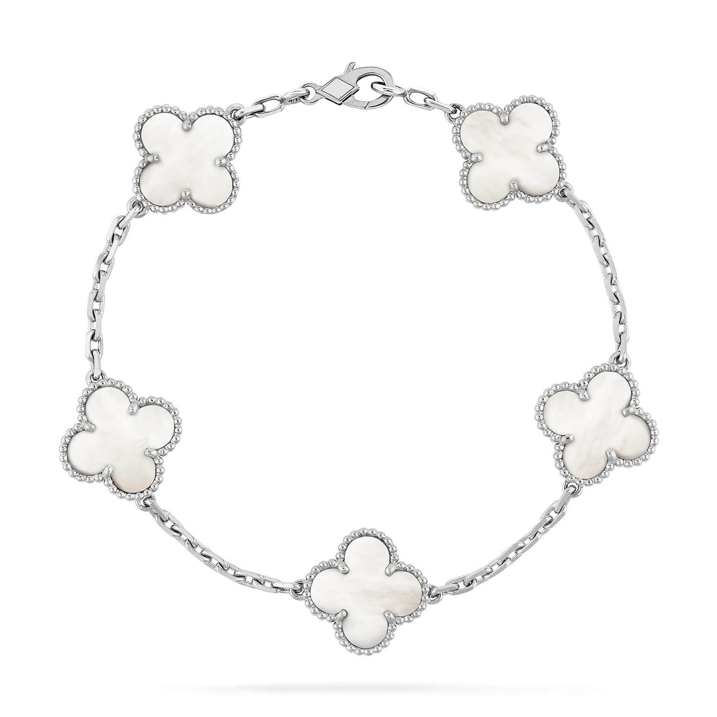 [Agudo Jewelry]CLOVER SILVER MOP 5 MOTIF BRACELET