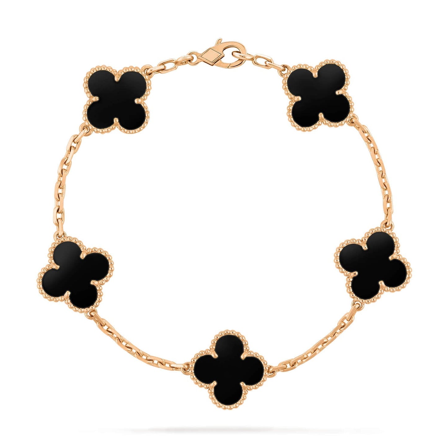 [Agudo Jewelry]CLOVER  5 MOTIFS BLACK ONYX BRACELET