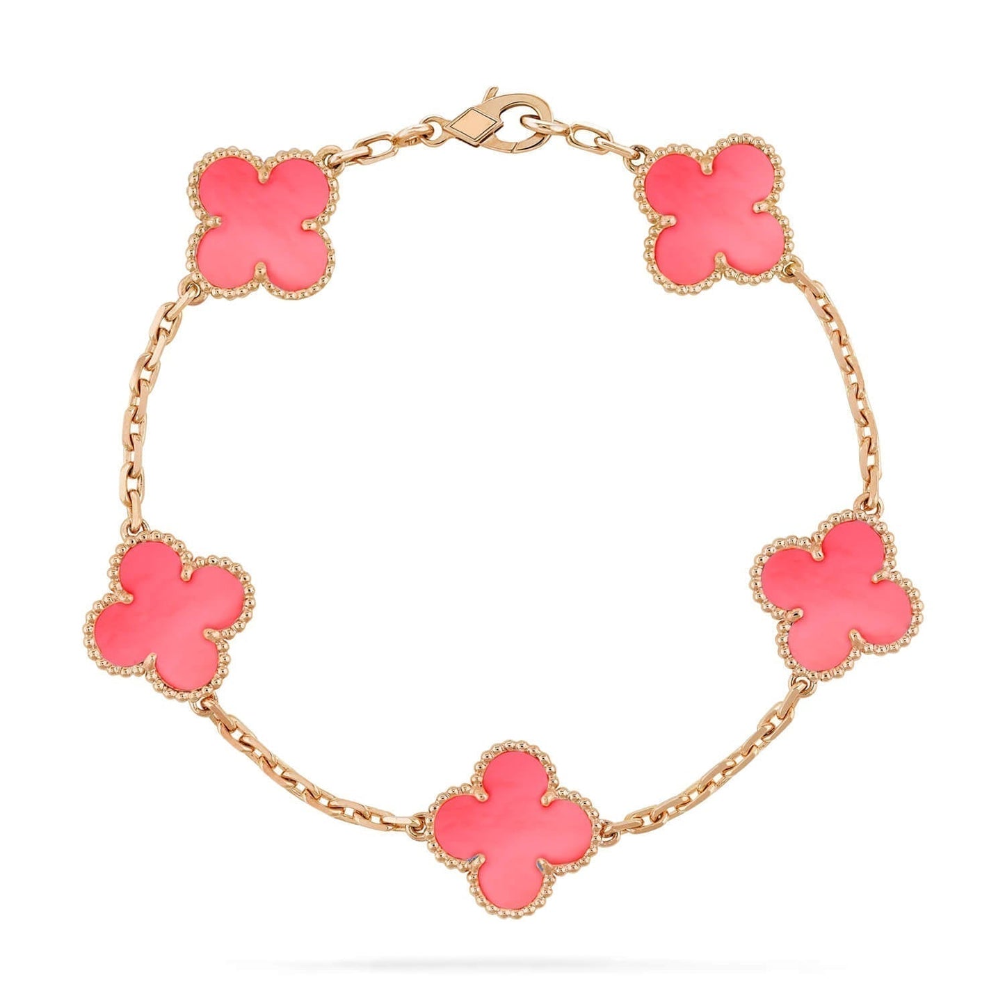 [Agudo Jewelry]CLOVER 5 PINK MOP BRACELET