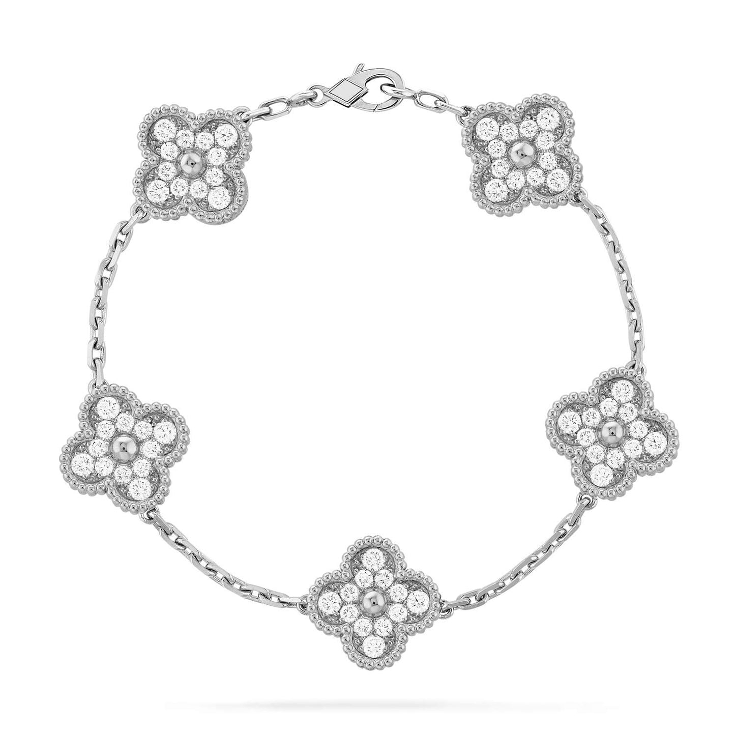 [Agudo Jewelry]CLOVER 5 MOTIFS  DIAMOND BRACELET SILVER