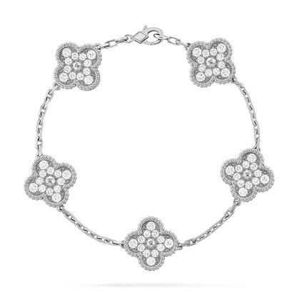 [Agudo Jewelry]CLOVER 5 MOTIFS  DIAMOND BRACELET SILVER