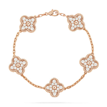 [Agudo Jewelry]CLOVER 5 MOTIFS  FULL DIAMOND BRACELET