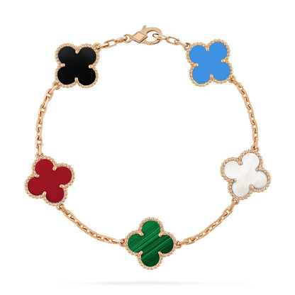 [Agudo Jewelry]CLOVER 5 MOTIFS MULTICOLOR  BRACELET