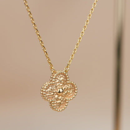 [Agudo Jewelry]CLOVER 15MM  BRONZING NECKLACE