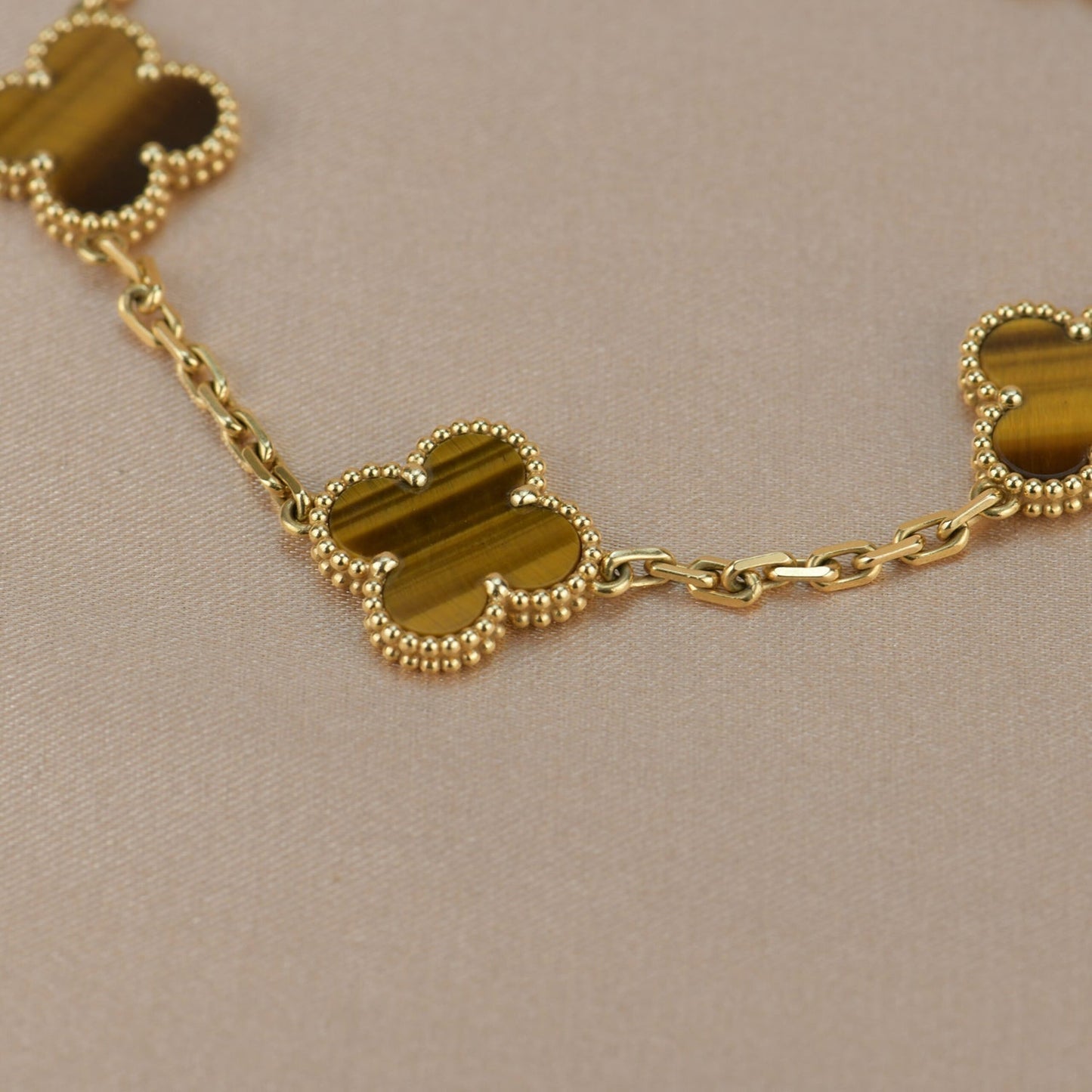 [Agudo Jewelry]CLOVER  5 MOTIFS TIGER EYE BRACELET