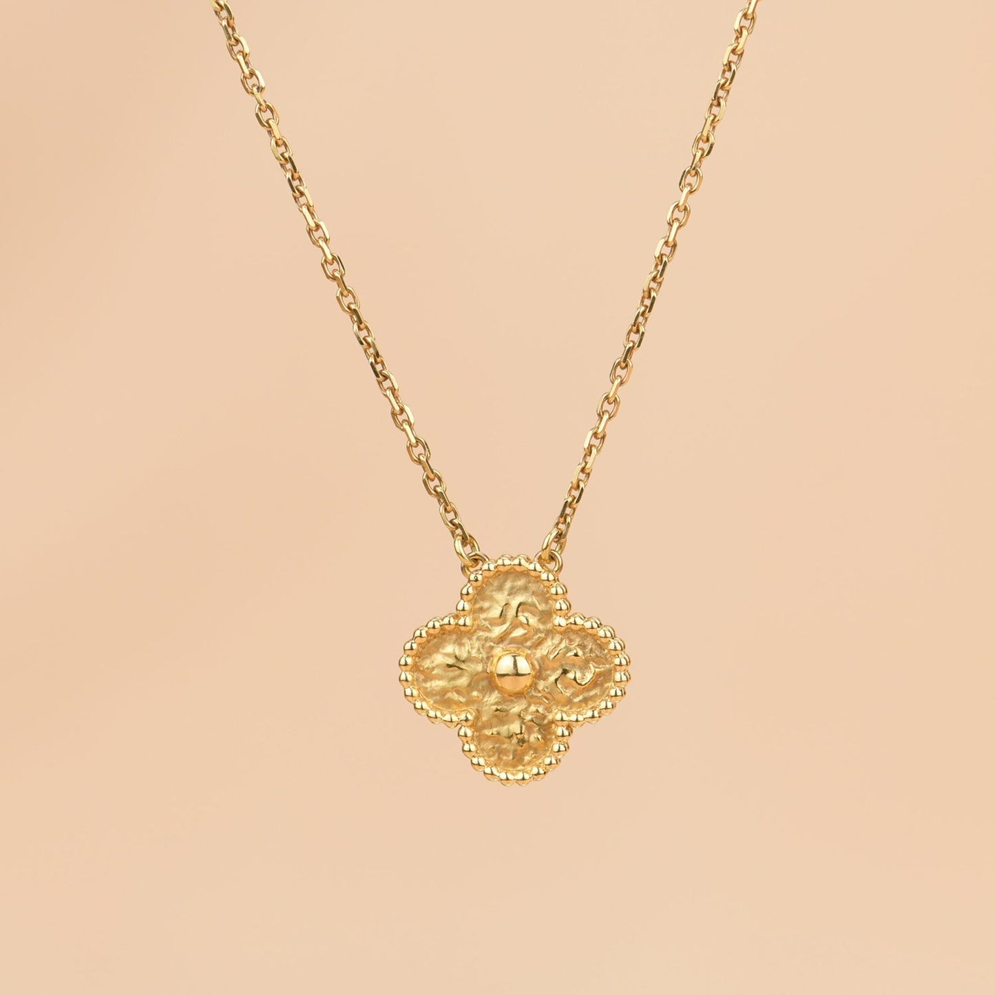 [Agudo Jewelry]CLOVER 15MM  BRONZING NECKLACE