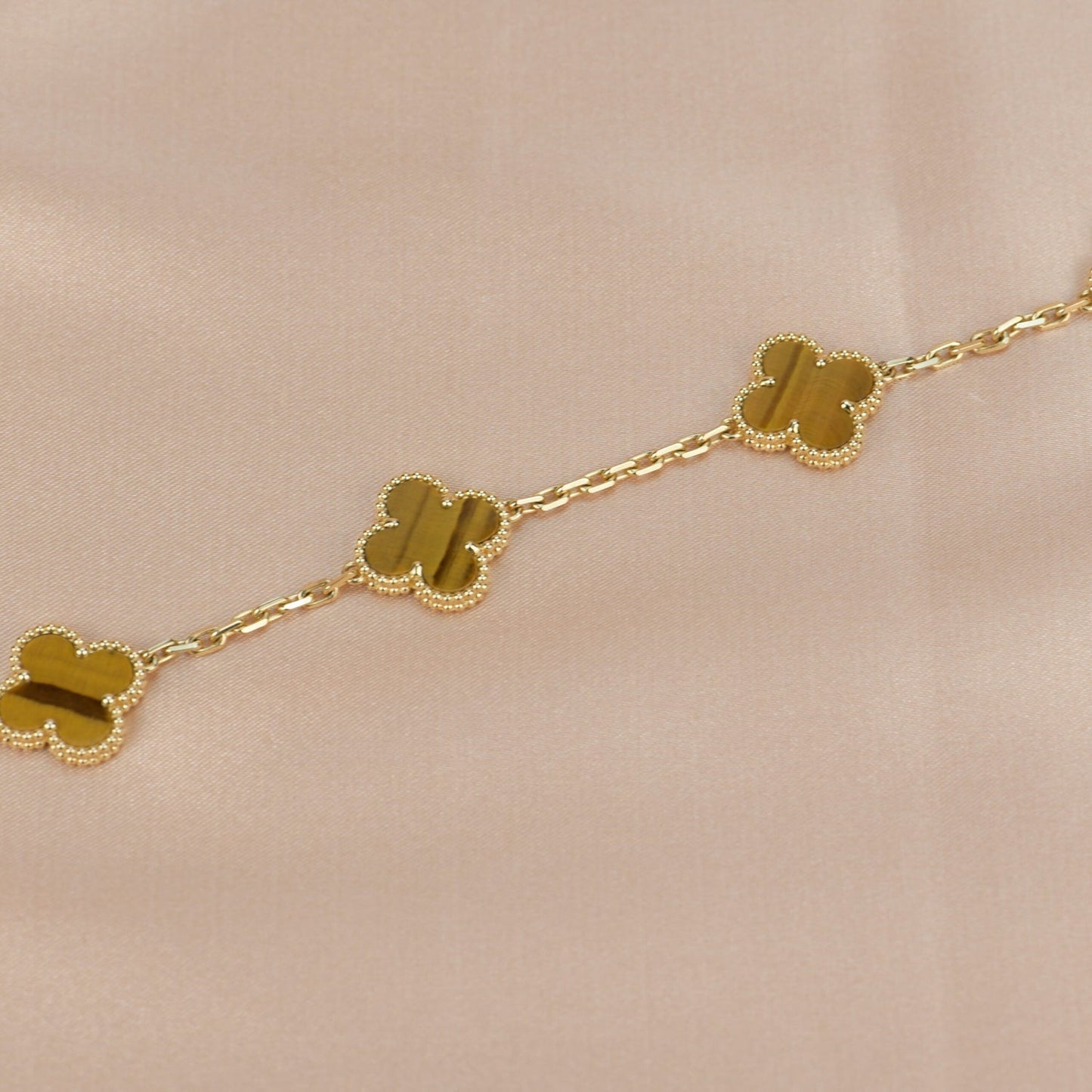 [Agudo Jewelry]CLOVER  5 MOTIFS TIGER EYE BRACELET