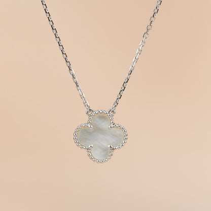 [Agudo Jewelry]CLOVER  15MM WHITE MOTHER-OF-PEARL SILVER