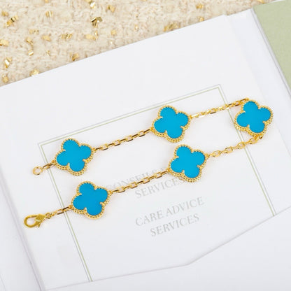 [Agudo Jewelry]CLOVER 5 MOTIFS TURQUOISE BRACELET