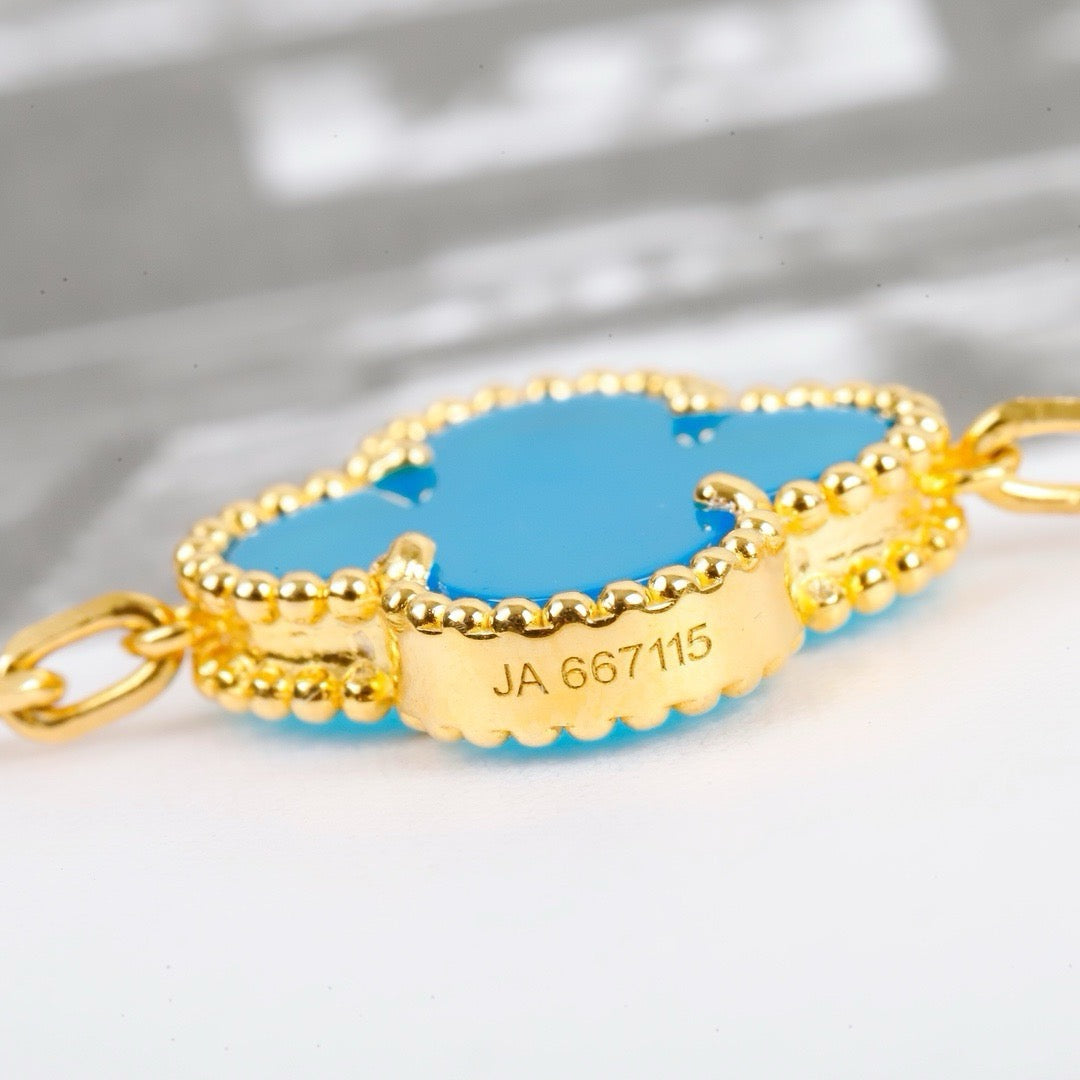 [Agudo Jewelry]CLOVER 5 MOTIFS TURQUOISE BRACELET